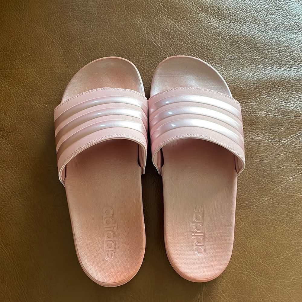 Pink Adidas Slides